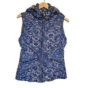 Patagonia Down With It Puffer Vest Blue Gray Toile Down Fill 28395 Women's Small
